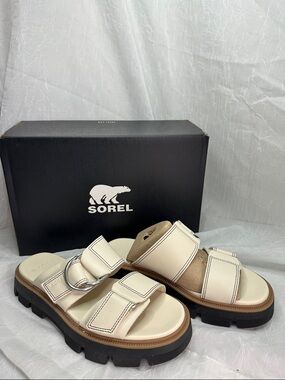 Sorel Rein CB Leather Lug Strap Sandals new in box